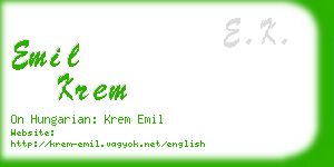 emil krem business card